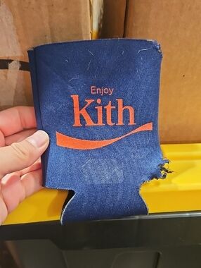 Kith Blue 9Navy Coca Cola Can Cooler with Red Logo
